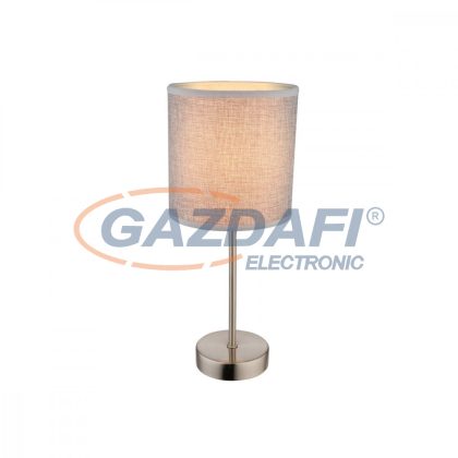   GLOBO 15185T Paco Asztali lámpa, 40W, E14, nikkel matt, textil, műanyag