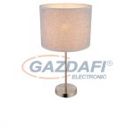   GLOBO 15185T1 Paco Asztali lámpa, 60W, E27, nikkel matt, textil, műanyag