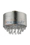 GLOBO 15188D3 AMY I Mennyezeti lámpa, 60W, E27, nikkel matt, textil, akril kristályok, ezüst színű