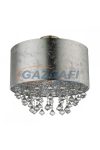 GLOBO 15188T3 AMY I Mennyezeti lámpa, 60W, E27, nikkel matt, textil, akril kristályok, ezüst