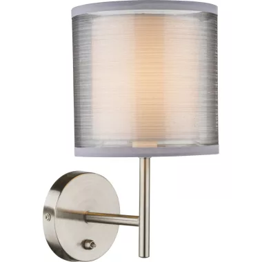 GLOBO 15190W Theo Falilámpa, 40W, E14, nikkel mat, len, műanyag