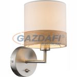   GLOBO 15221W Chipsy Fali lámpa, 40W, E14, nikkel matt / textil/ műanyag