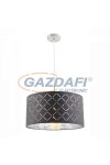 GLOBO 15228H Kidal Függesztékes lámpa, 60W, E27, nikkel matt, textil, műanyag ezüst