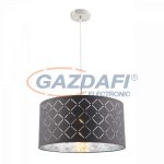  GLOBO 15228H Kidal Függesztékes lámpa, 60W, E27, nikkel matt, textil, műanyag ezüst