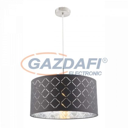   GLOBO 15228H Kidal Függesztékes lámpa, 60W, E27, nikkel matt, textil, műanyag ezüst