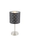 GLOBO 15228T Kidal Asztali lámpa, 40W, E14, nikkel matt, textil, műanyag ezüst
