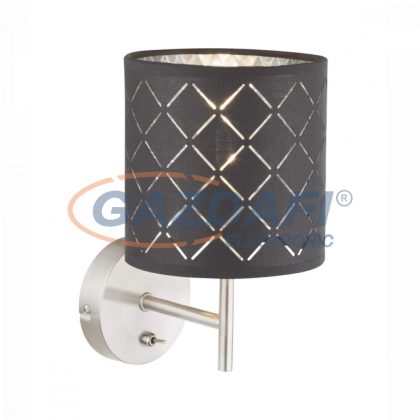   GLOBO 15228W Kidal Fali lámpa, 40W, E14, nickel matt, textile, plastic silver