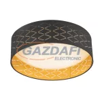   GLOBO 15229D7 CLARKE Mennyezeti lámpa fekete-arany textil ernyővel, fehér akril búrával. Magasság: 12 cm, Ø400, H:120, inkl. 1xLED 18W 230V, 1600lm, 1000lm Output, 3000K