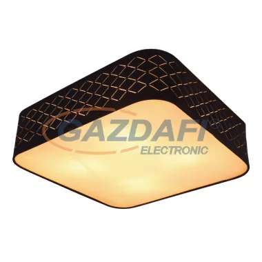 GLOBO 15229D8 CLARKE Mennyezeti lámpa fekete textil és opál akril búra. LxBxH:450x450x135, exkl. 4xE27 40W 230V