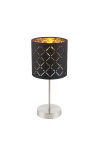 GLOBO 15229T CLARKE Asztali lámpa, 40W, E14, nikkel matt, textil, műanyag arany