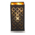   GLOBO 15229T1 CLARKE Asztali lámpa, 40W, E14, nikkel matt, textil, műanyag arany