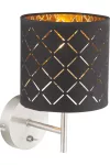 GLOBO 15229W Clarke Fali lámpa, 40W, E14, nikkel matt, textil, műanyag arany