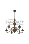GLOBO 15262-6 REA Csillár , 40W , 6x E14 , fém, rozsda hatású, kender