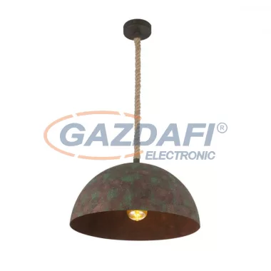 GLOBO 15263 REA Függeszték , 60W , E27 , fém, antik zöld, kender