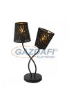 GLOBO 15264-2T TUXON Asztali lámpa, 25W, 2x E14, fém fekete/ bársony / műanyag arany