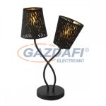  GLOBO 15264-2T TUXON Asztali lámpa, 25W, 2x E14, fém fekete/ bársony / műanyag arany