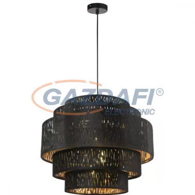 GLOBO 15264H3 TUXON Függeszték , 60W , E27 , fém fekete / bársony / műanyag arany