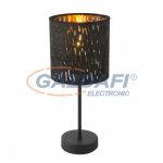   GLOBO 15264T TUXON Asztali lámpa, 40W, E14, fém fekete / bársony / műanyag arany