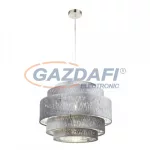   GLOBO 15265H3 TAROK Függeszték , 60W , E27 , nikkel matt / bársony / műanyag ezüst