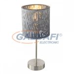   GLOBO 15265T TAROK Asztali lámpa, 40W, E14, nikkel matt / bársony/ műanyag ezüst
