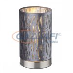   GLOBO 15265T1 TAROK Asztali lámpa, 40W, E14, nikkel matt / bársony / műanyag ezüst