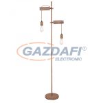   GLOBO 15327-2SN JAKOB Állólámpa fém rozsdabarna, natúr fával. HxSZxM400x250x1680, exkl. 2xE27 40W 230V