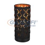   GLOBO 15329T HARALD Asztali lámpa fekete-arany textil búrával. Ø:110, H:250, exkl. 1xE14 40W 230V