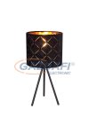 GLOBO 15334T SUNNA Asztali lámpa fekete-arany textil búrával. Ø:170, H:350, exkl. 1xE14 40W 230V