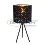   GLOBO 15334T SUNNA Asztali lámpa fekete-arany textil búrával. Ø:170, H:350, exkl. 1xE14 40W 230V