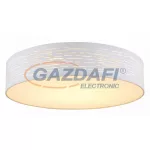   GLOBO 15341D2 BARCA Mennyezeti lámpa fém fehér, akril fehér búra. Fali kapcsolóról 3 lépésben állítható. D:500, H:130, inkl. 1xLED 40W 230V, 1375lm, CCT 3.000-4000-6.000