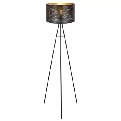   GLOBO 15342S TUNNO Állólámpa fém fekete-arany. H:1500, exkl. 1xE27 60W 230V