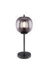 GLOBO 15345T BLACKY Asztali lámpa fekete fém, füstszínű üveg búrával. Ø:185, H:450, exkl. 1xE14 40W 230V