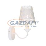   GLOBO 15372W SABADELL Falikar fém fehér váz, fém fehér ernyőkkel, virágos mintázattal. BxH:150x280, AL:160, exkl. 1xE14 40W 230V