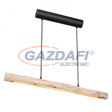 GLOBO 15379-15 MELLA Függeszték matt fekete váz, natúr fával. Fali kapcsolóról 3 különböző fényerősség állítható. HxSZxM800x70x1500, inkl. 1xLED 15W 230V, 1245lm, 3000K