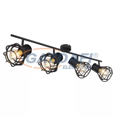 GLOBO 15388-4 CLASTRA Spotlámpa matt fekete fém, matt fekete fém búrával. HxSZxM700x130x225, exkl. 4xE27 40W 230V GLOBO 15388-4 CLASTRA Spotlámpa matt fekete fém, matt fekete fém búrával. HxSZxM700x130x225, exkl. 4xE27 40W 230V