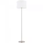   GLOBO 15430S NEMMO Állólámpa matt króm váz, fehér textil búra, akril átlátszó vezetékkel szerelve. Ø:380, H:1500, exkl. 1xE27 60W 230V