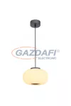 GLOBO 15437H BOOMER Függeszték fém grafit szürke talp, opál fehér búrával kombinálva. Kábel anyaga textil. Ø:240, H:1200, inkl. 1xLED 12W 230V, 780lm, 3000K