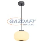   GLOBO 15437H BOOMER Függeszték fém grafit szürke talp, opál fehér búrával kombinálva. Kábel anyaga textil. Ø:240, H:1200, inkl. 1xLED 12W 230V, 780lm, 3000K