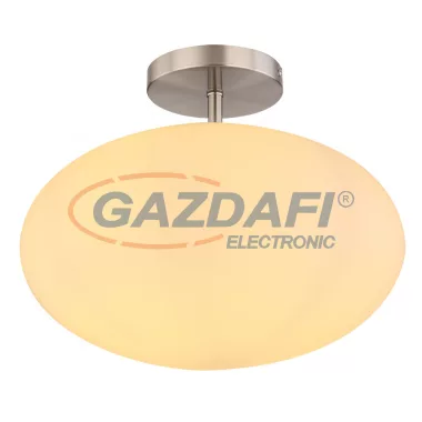 GLOBO 15445D ANDREW Mennyezeti lámpa matt króm fém mennyezetrózsával, opál fehér búrával. Ø:400, H:330, exkl. 1xE27 60W 230V