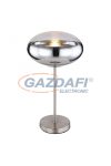 GLOBO 15445TC ANDREW Asztali lámpa matt króm talppal és üveg ezüst dekoros búrával. Ø:300, H:530, exkl. 1xE27 60W 230V