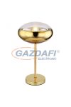 GLOBO 15445TG ANDREW Asztali lámpa arany fém talppal és üveg arany dekoros búrával. Ø:300, H:530, exkl. 1xE27 60W 230V