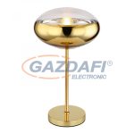   GLOBO 15445TG ANDREW Asztali lámpa arany fém talppal és üveg arany dekoros búrával. Ø:300, H:530, exkl. 1xE27 60W 230V
