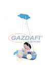 GLOBO 15727 KITA Gyermek függeszték fém és műanyag elegye kék színben, repülő figura. LxBxH:430x400x1200, exkl. 2xE27 40W 230V