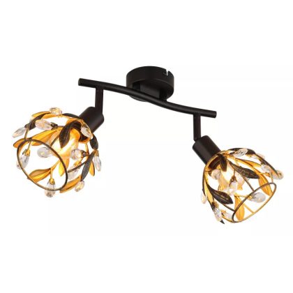   GLOBO 15759-2 MIKA spotlámpa 25W 230V IP20 2xE14 fekete HxSzxM=250x120x155mm