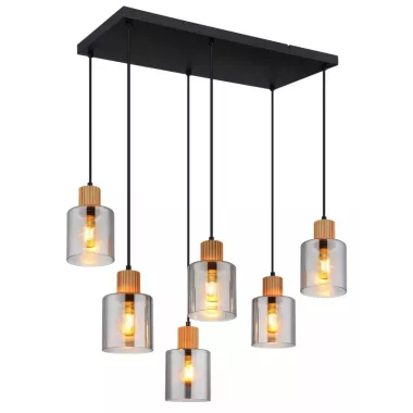 GLOBO 15768-6 ALEIDIS függeszték 25W 230V IP20 6xE27 fekete HxSzxM=670x330x1200mm