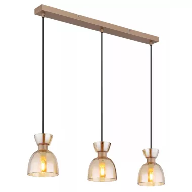 GLOBO 15769A-3 MASSEY függeszték 40W 230V IP20 3xE14 kávébarna  matt HxSzxM=650x130x1200mm