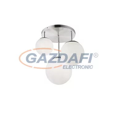 GLOBO 1581-3DR Joel Függeszték , 60W , 2x E27 , / 1x E27 ILLU 60W/ , nikkel matt /opál üveg