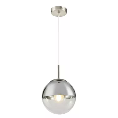 GLOBO 15851 VARUS Függeszték , 40W , E27 , nikkel matt , üveg , króm