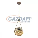   GLOBO 15859H TIKO Függeszték , 40W , E27 , rozsda hatású / üveg / textil