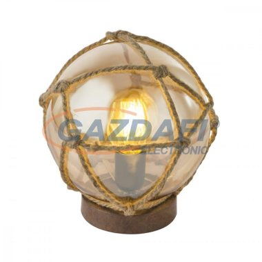 GLOBO 15859T TIKO Asztali lámpa, 40W, E27, rozsda hatású / üveg / textil